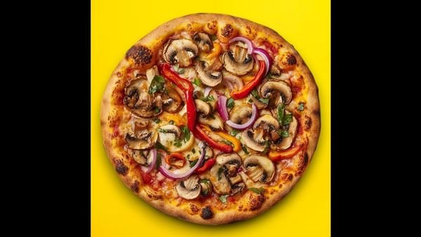 ???? Mushroom & Roast Garlic Pizza (v)